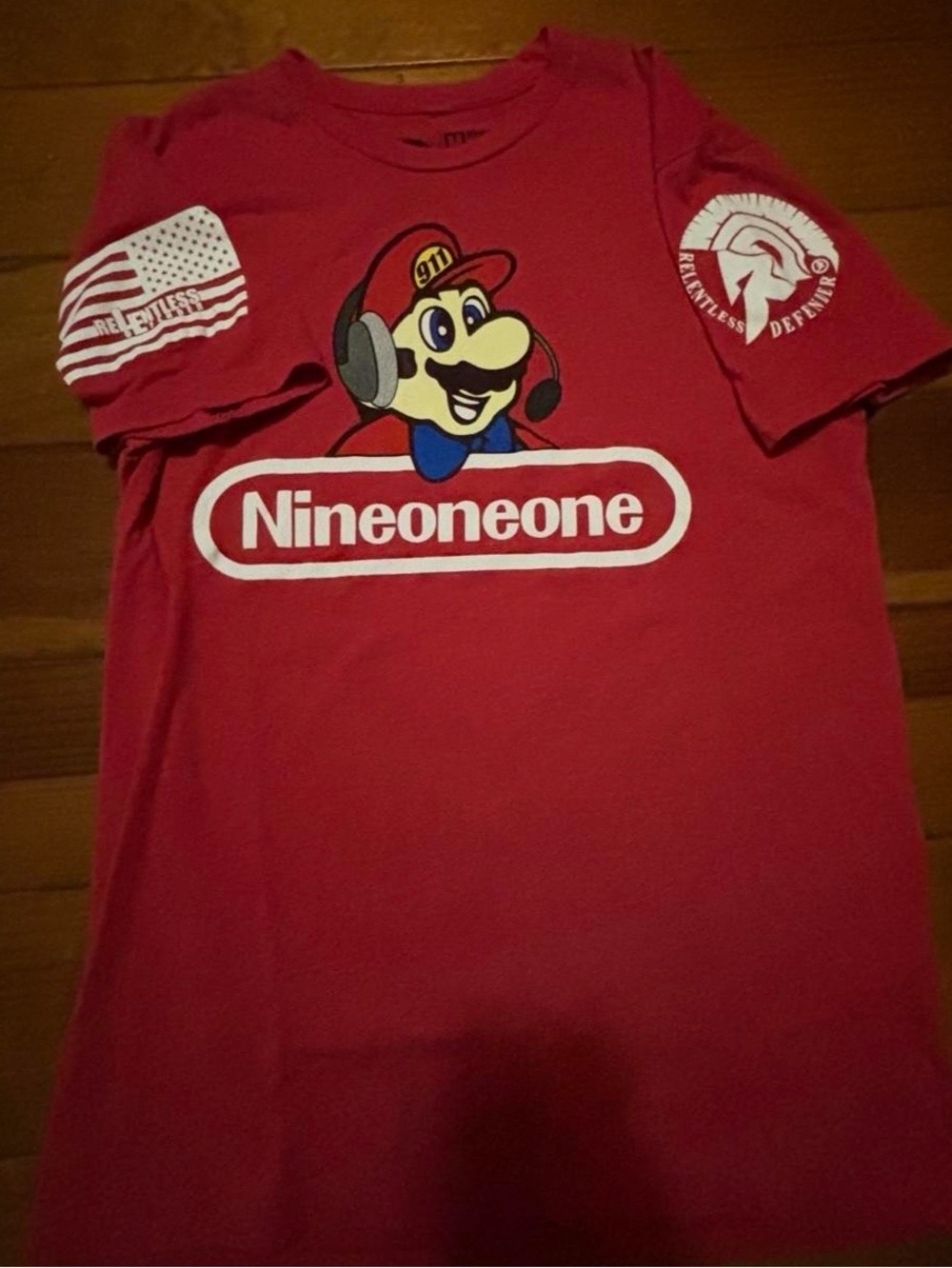 Relentless Defender Nineoneone 911 Dispatcher Graphic Tee Men’s M Red